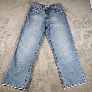 Bullhead 30x30 Vintage Y2K Baggy Wide Leg Skater Grunge Blue Denim Jeans 90s